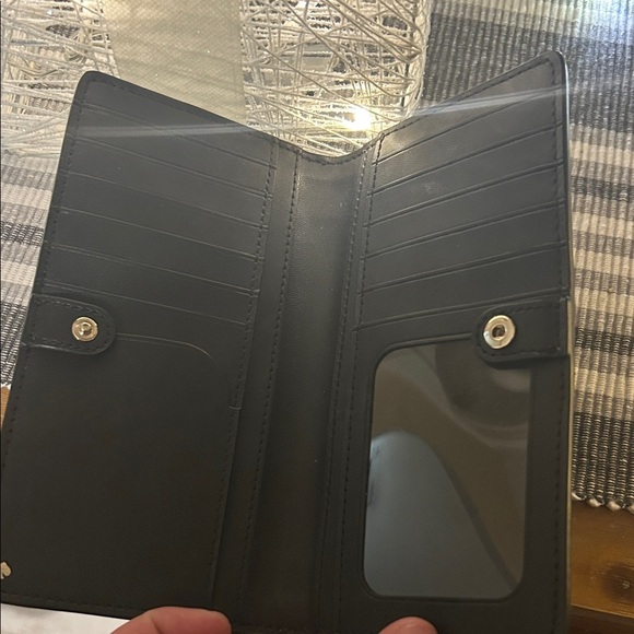 Kate Spade Glitter Black Wallet with Silver Detail - Picture 4 of 7